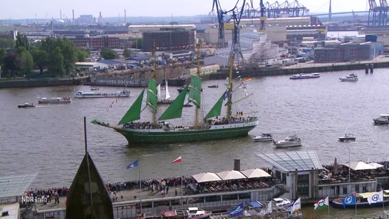 Schiffe auf der Elbe während des Hafengeburtstages. © Screenshot 