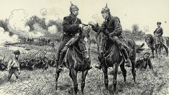 Otto von Bismarck und Helmuth von Moltke bei Königgrätz © picture-alliance / akg-images Foto: akg-images