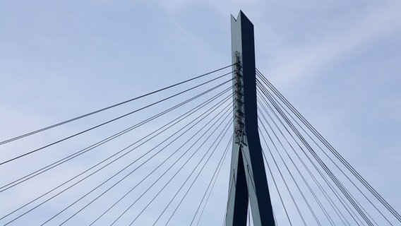 Die Schrägseil-Konstruktion der Köhlbrandbrücke in Hamburg. © NDR.de Foto: Marc-Oliver Rehrmann