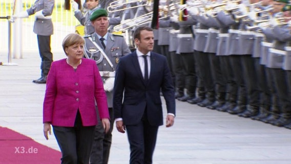 Angela Merkel mit Macron  