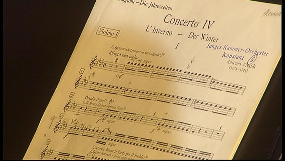 Das Notenblatt von Vivaldis "Der Winter". © Screenshot 