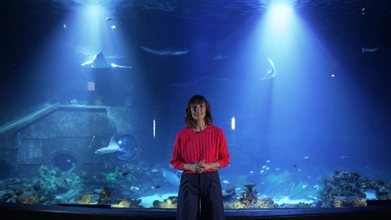 Moderatorin Theresa Pöhls im Tropen-Aquarium Hagenbeck. © Screenshot 