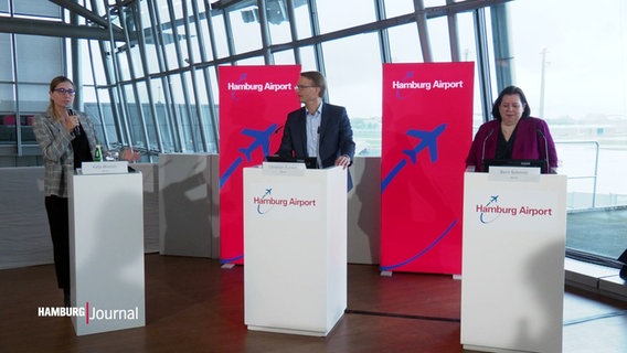 Die Pressekonferenz im Hamburg Airport. © Screenshot 