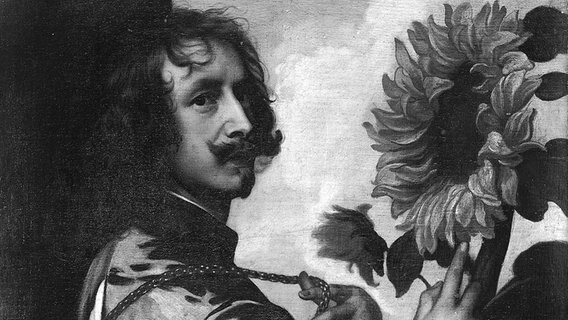 Das Selbstbildnis mit Sonnenblume nach Anthonis van Dyck (Antwerpen 1598/9- 1641 London). © picture alliance/dpa/Stiftung Schloss Friedenstein Gotha 