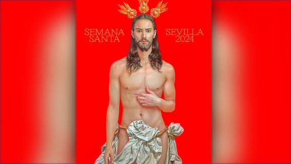 Jesus-Plakat für die Sevillaner Osterwoche, geschaffen von Salustiano García. © picture alliance / ASSOCIATED PRESS 