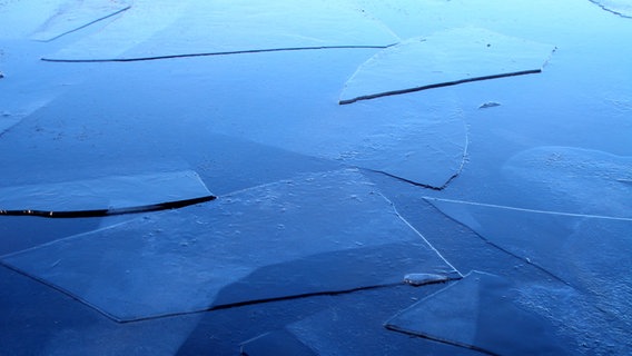 Letzte dünne Eisschollen liegen auf dem Wasser. © photocase Foto: qsus