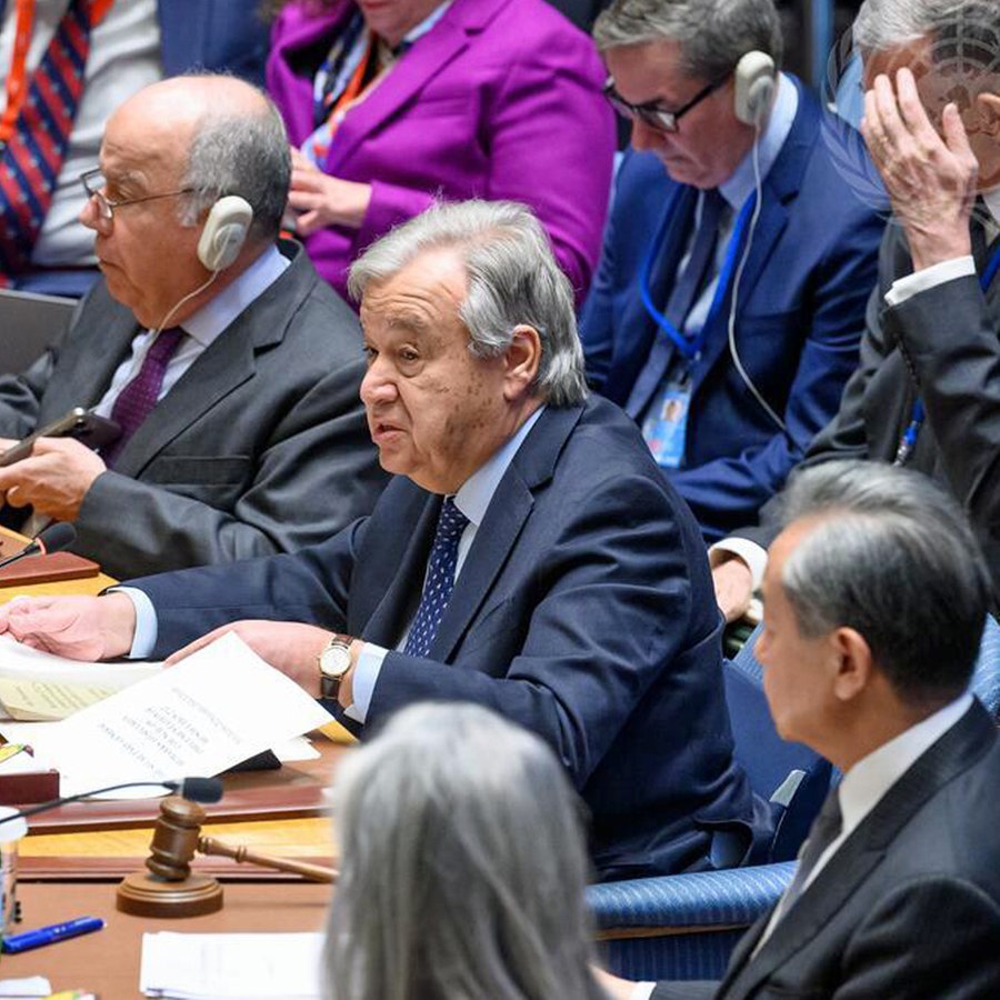 UN-Generalsekretär Antonio Guterres spricht vor dem UN-Sicherheitsrat in New York. © UN Photo/dpa Foto: Loey Felipe