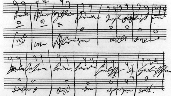 Handschriftliche Skizze Beethovens zu der "Ode an die Freude" © picture alliance / akg-images 