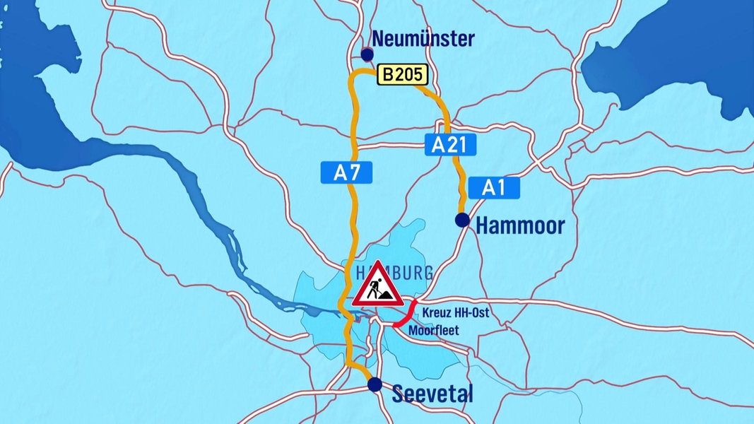 A1-Teilstück in Hamburg gesperrt: Staugefahr | NDR.de - Nachrichten