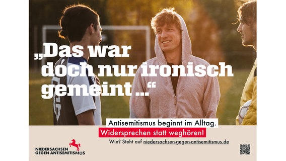 Ein Plakat der Kampagne "Niedersachsen gegen Antisemitismus". © Niedersächsisches Justizministerium 