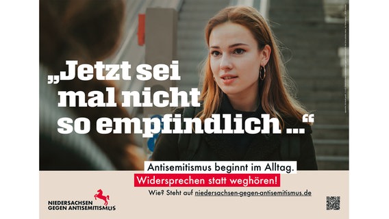 Ein Plakat der Kampagne "Niedersachsen gegen Antisemitismus". © Niedersächsisches Justizministerium 