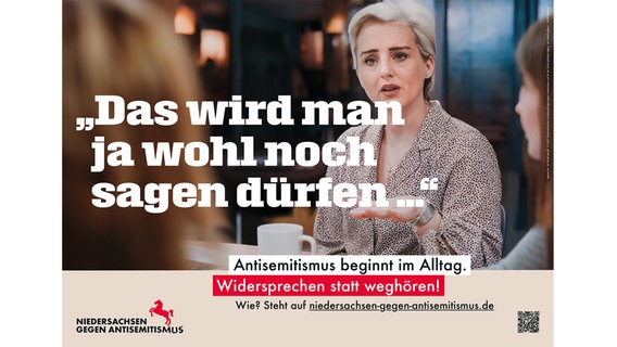 Ein Plakat der Kampagne "Niedersachsen gegen Antisemitismus". © Niedersächsisches Justizministerium 