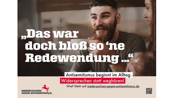 Ein Plakat der Kampagne "Niedersachsen gegen Antisemitismus". © Niedersächsisches Justizministerium 