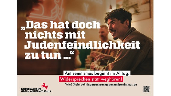 Ein Plakat der Kampagne "Niedersachsen gegen Antisemitismus". © Niedersächsisches Justizministerium 