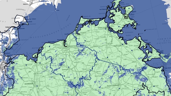 Die DAB+ Versorgung in Mecklenburg Vorpommern © ndr 