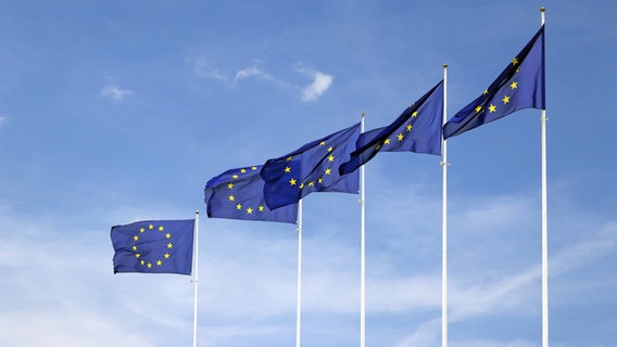 Europaflaggen wehen im Wind © photocase.de Foto: Kristina Rütten