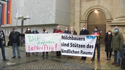 Bauern protestieren vor Landtag in Hannover