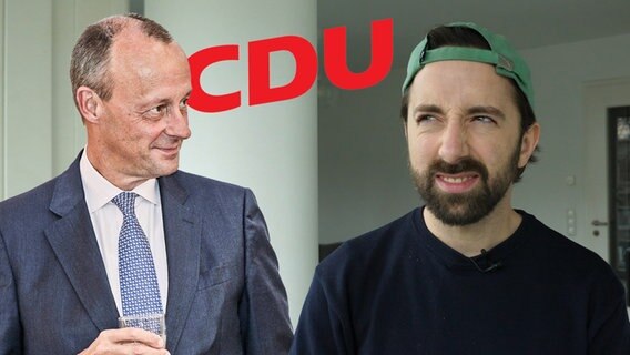 Friedrich Merz und Max Engel von extra 3.  