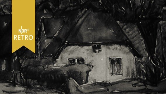 Gemälde einer Friesenkate auf Amrum (1965)  