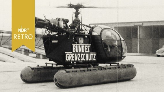 Hubschrauber des Bundesgrenzschutz mit Luftkissenkufen (1965)  