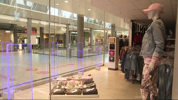 A deserted shopping arcade.  