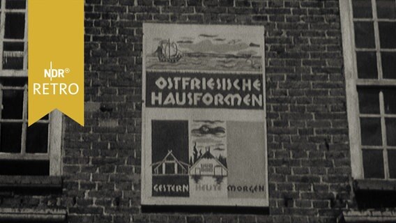 Ausstellungsplakat für "Ostfriesische Hausformen" 1964 im Grenzlandmuseum Weener  