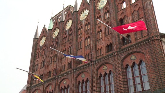 View of the facade of the Stralsund Cathedral.  