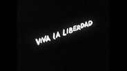 Der weiße Schriftzug "Viva La Libertad" auf einem schwarzem Hintergrund  