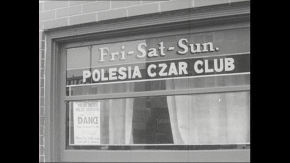 Schaufenster mit der Aufschrift "Polesia Czar Club"  