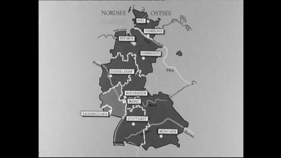 Eine Kartenansicht von Deutschland von 1966 (Archivbild)  