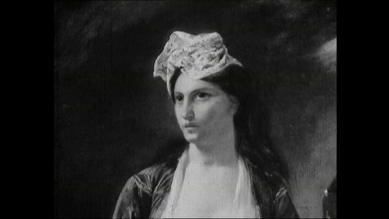 Porträt einer jungen Frau, gemalt von Eugene Delacroix (19. Jahrhundert)  