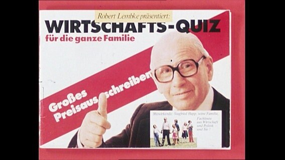 Werbebroschüre mit der Aufschrift "Wirtschafts-Quiz" (Archivbild).  