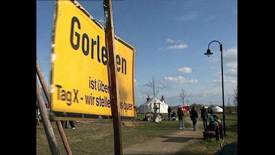 Ein Plakat mit der Aufschrift Gorleben  