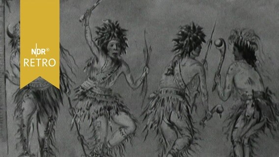 Indigene Amerikaner beim Tanz, Gemälde von George Catlin (1964)  