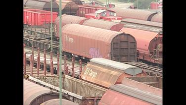 Güterzüge auf Abstellgleisen  