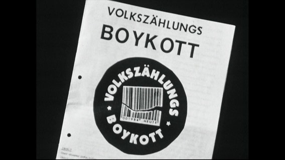 Flyer mit dem Aufdruck "Volkszählungs-Boykott"  