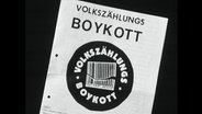Flyer mit dem Aufdruck "Volkszählungs-Boykott"  