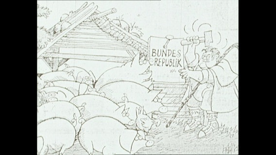 Karikatur von Franz-Josef Strauß  