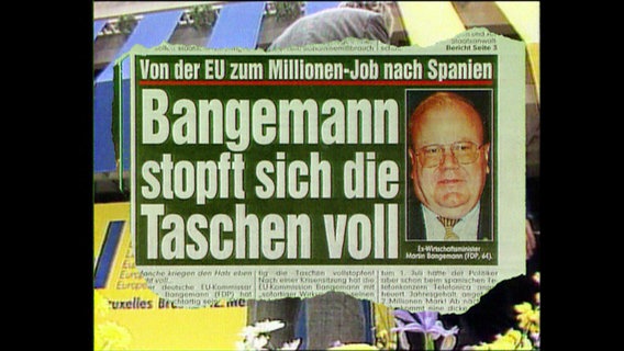 Zeitungsschlagzeile über Bangemann  