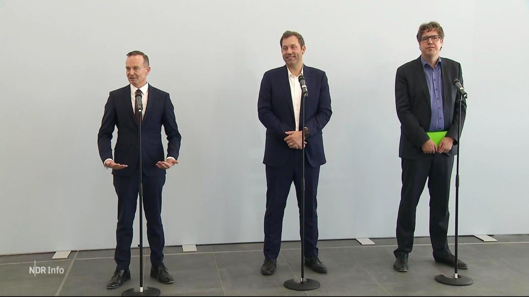 Michael Keller (FDP), Lars Klingbeil (SPD) und Volker Wissing (Grüne)