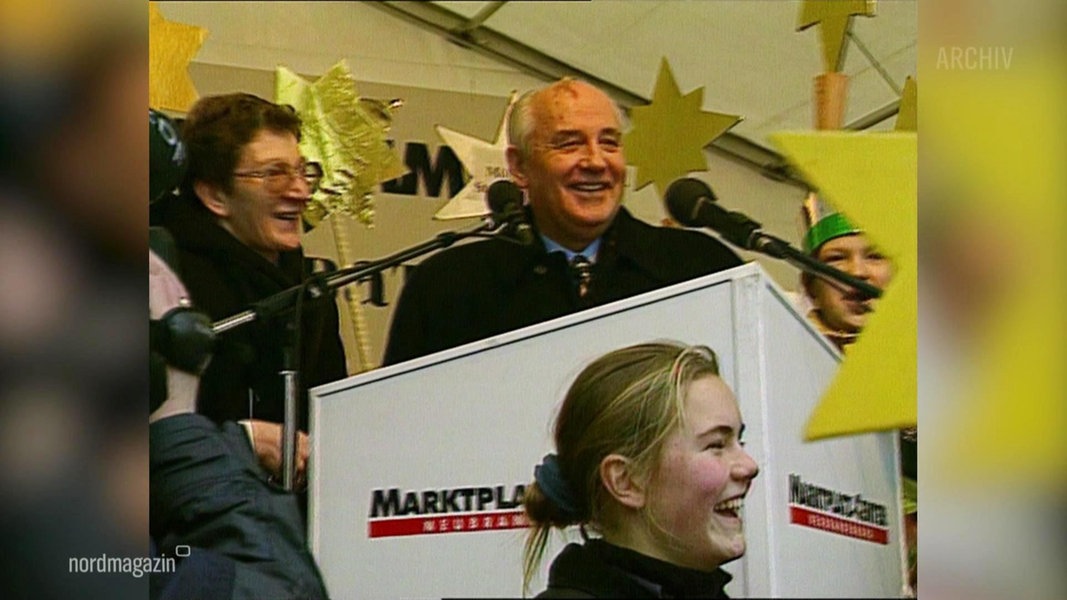 Ex-Staatschef der Sowjetunion Michail Gorbatschow bei einer Rede in Deutschland.