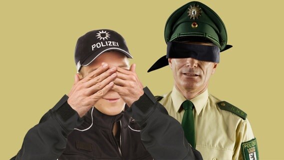 Polizisten spielen: Ich seh' was nicht, was du auch nicht siehst. © NDR 