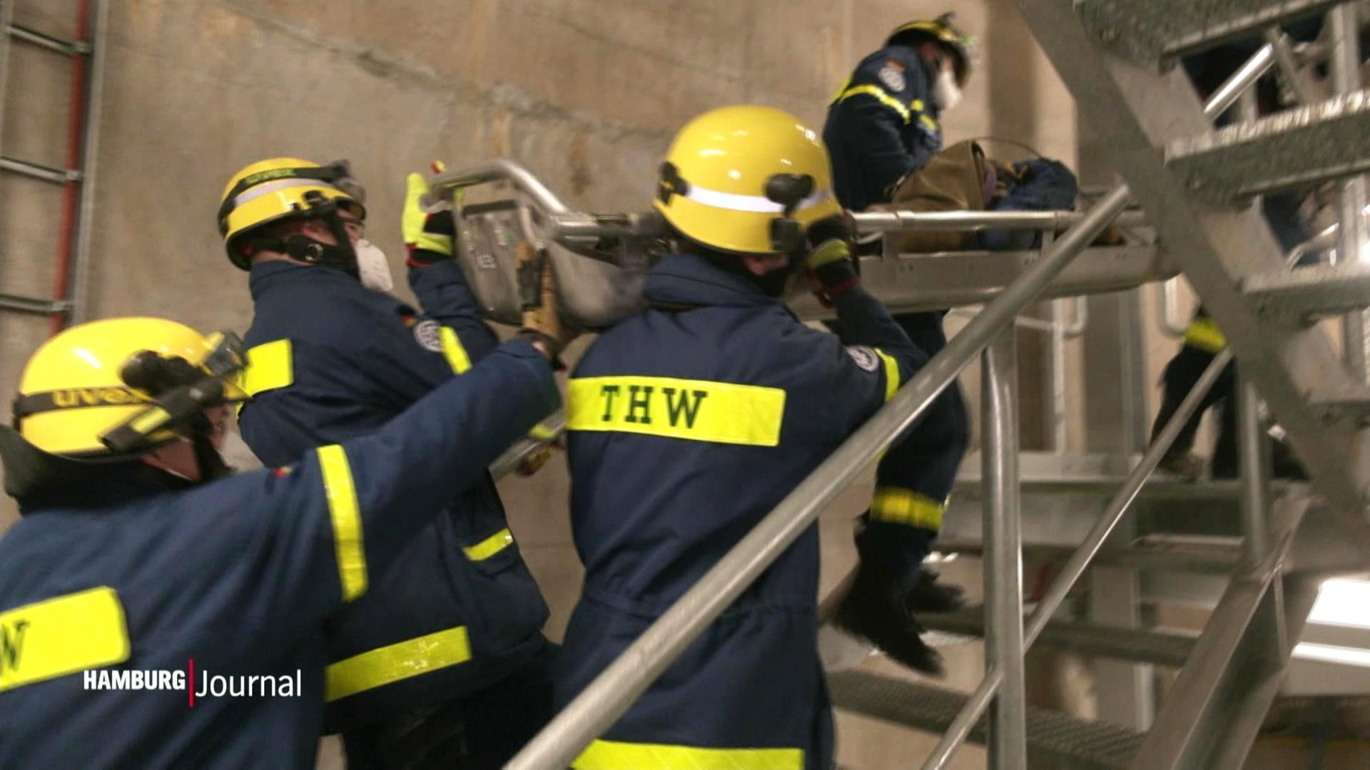 Rettung bei Gasaustritt: THW testet in Hamburger Pumpwerk