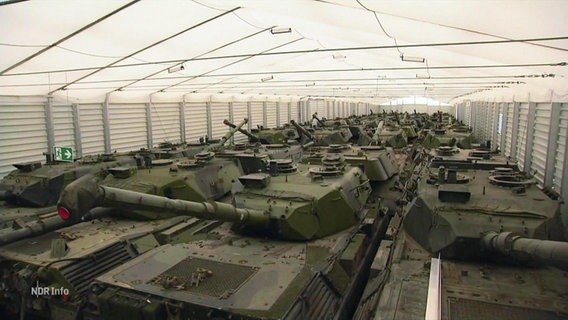 Panzer in einer Lagerhalle © Screenshot 