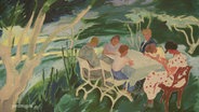 Gemälde von Karl Lose, 1936. Eine Szene am Tisch im Freien. © Screenshot 