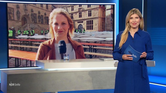 Moderatorin Bibiana Barth im Gespräch mit Reporterin Kathrin Kampmann © Screenshot 