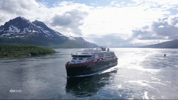 Ein norwegisches Kreuzfahrtschiff ist Vorreiter in Sachen Klimaschutz. © Screenshot 