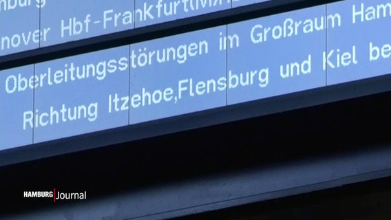 Wegen einer Oberleitungsstörrung werden verspätete Züge angezeigt. © Screenshot 