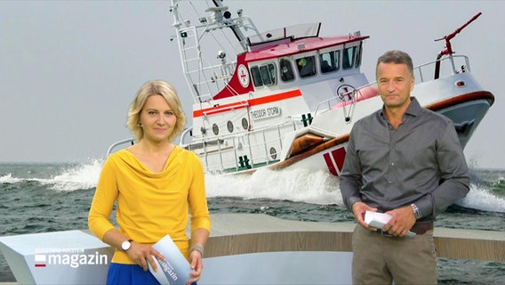 Marie-Luise Bram und Gerrit Derkowski moderieren das Schleswig-Holstein Magazin © Screenshot 