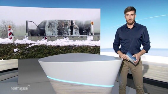 Stefan Leyh moderiert Nordmagazin - Land und Leute. © Screenshot 